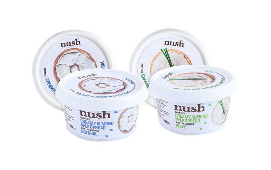 Nush relaunches dairy-free cream cheese in recyclable cups with snap-on lids