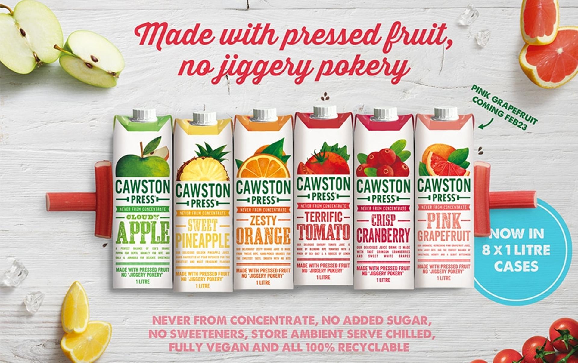 Cawston Press launches new range of 1 litre pressed juices into foodservice