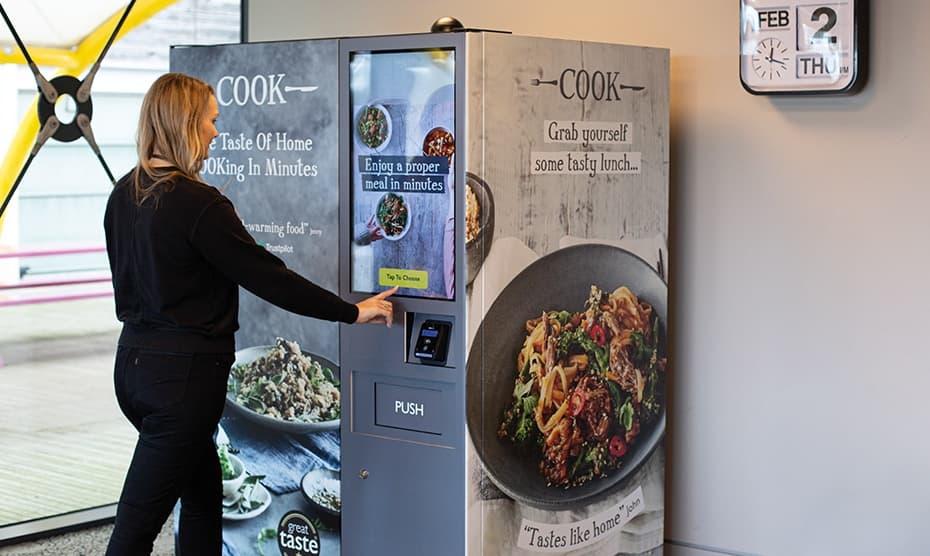 COOK launches UK's first fully automated frozen meals vending machines in a bid to improve the eating habits of UK workers