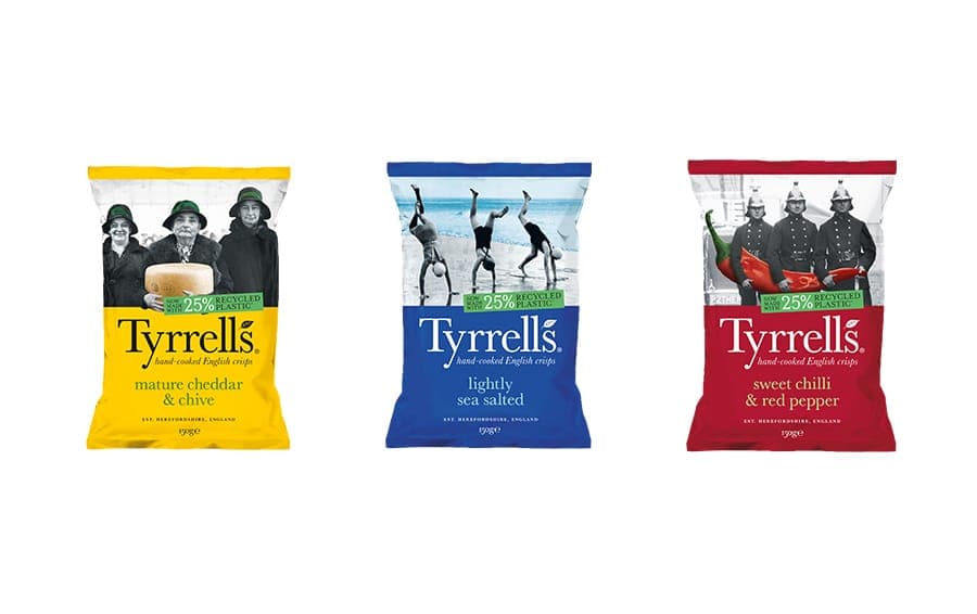 KP Snacks launches new Tyrrells recycled plastic packs