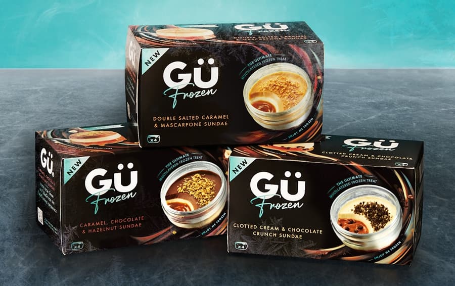 The new Gü frozen sundae range is available from 9th June 2024